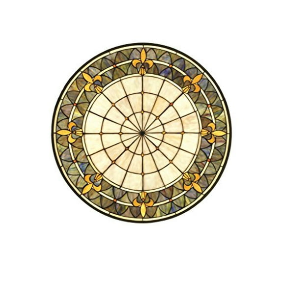 Meyda Tiffany - 82455 - Window - Fleur-De-Lis - Bana Ha Green/Blue Amber-125pack