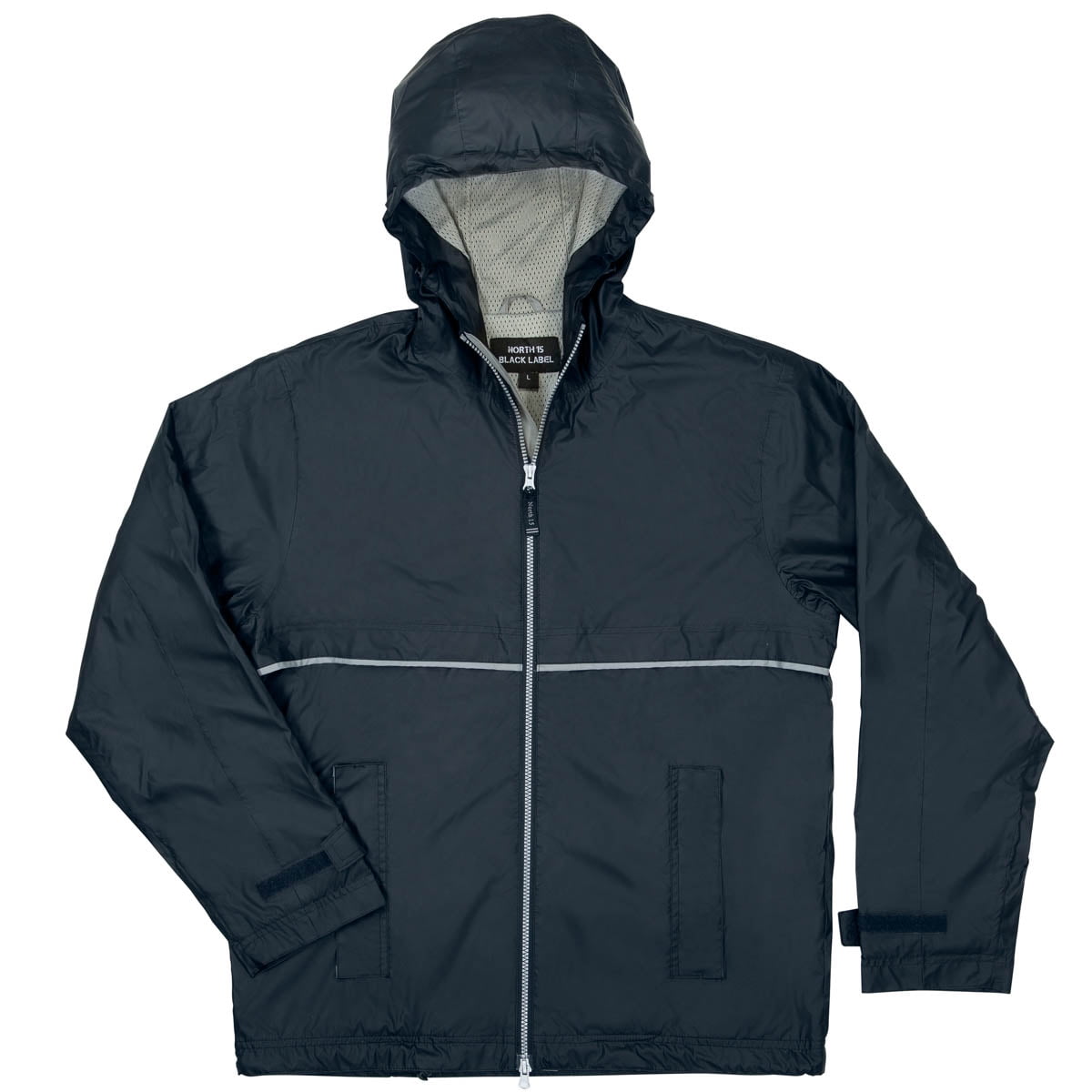 North 15 Men's Lightweight Rain Jacket with Reflective Trim & Mesh