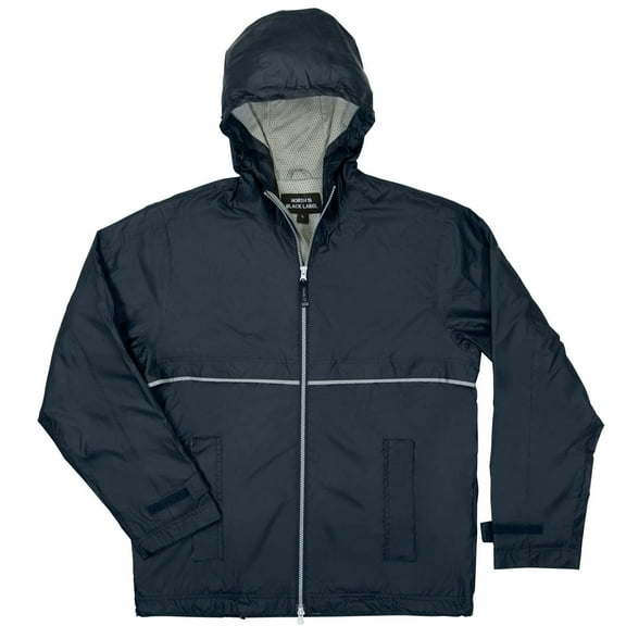 North 15 Men's Lightweight Rain Jacket with Reflective Trim & Mesh lining-2010-Navy-S