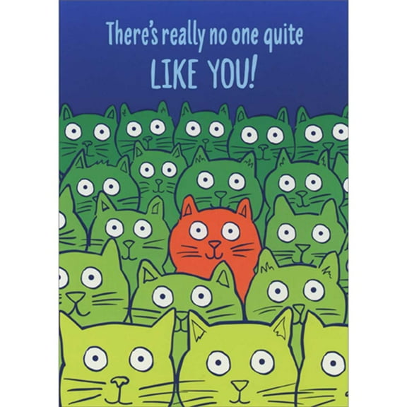 Avanti Press Single Orange Cat in Group of Cats A-Press Cute / Funny Birthday Card