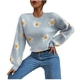 thumbnail image 1 of Suéteres Para Mujer Otoño Invierno Suéteres Recortados Moda Casual Jersey Corto Cruz Con Cuello en V Tops de Manga Larga Odeerbi ODB175393, 1 of 9