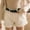 (Fashion 46)White, variant on Solid Denim Shorts for Women Fashion Rolled Hem Denim Short Pants Summer Comfortable Jean Short Pants