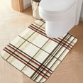 thumbnail image 2 of Yayeee Bath Rug for Bathroom Floor Non Slip Rectangle Fluffy Soft Absorbent Mat, 16"x24", Cream Plaid, 2 of 7