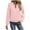 Pink, variant on Dxzfnsa Women's Full Zip Up Jackets Fall Women's Casual Comfy Solid Color Coats Round Neck Long Sleeved Cardigan Jackets Lightweight Sweatshirt Jackets