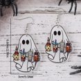 thumbnail image 5 of Halloween Ghost With Coffee Cup Decor Dangle Earrings Retro Goth Style Acrylic Jewelry Adorable Halloween Gift, 5 of 5
