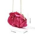 thumbnail image 5 of KCAHPAN Rose Satins Crossbody Clutch Bag with Chain for Elegant Wedding Celebration, 5 of 20