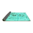 thumbnail image 2 of Ahgly Company Indoor Square Abstract Turquoise Blue Modern Area Rugs, 6' Square, 2 of 4