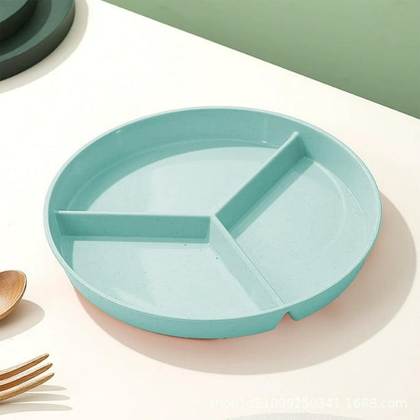 Utensilios de cocina, accesorios de cocina, platos circulares de plástico de 10 pulgadas de diámetro con tres rejillas, platos de comedor gruesos resistentes al calor, platos de fruta para el desayuno