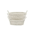thumbnail image 6 of DecMode 9", 8", 7"H White Cotton Handmade Storage Basket with Handles, 3-Pieces, 6 of 8