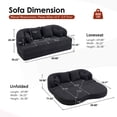 thumbnail image 2 of Timbernest 70" Convertible Sleeper Sofa, 2-in-1 Chenille Boneless Loveseat, Folding Floor Cloud Couch for Living Room Apartment, Black, 2 of 14