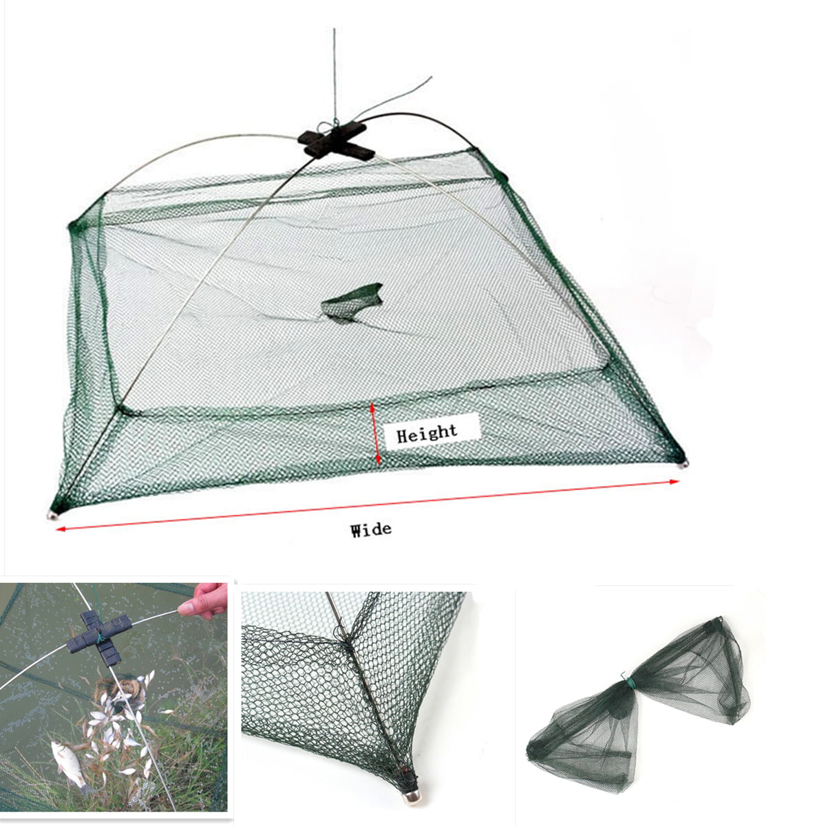 Practical Fishing Foldable Mesh Baits Trap Umbrella Cast Dip Net Crab Shrimp hg 