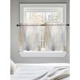 thumbnail image 5 of Blue Brown Tier Curtains 36 Inch Length,Sheer Curtains for Bedroom Living Room Window Modern Abstract Oil Painting Artwork Rod Pocket Drapes Kitchen Curtains Small Half Window 27.5"x36" 2 Panels, 5 of 6