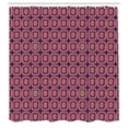 thumbnail image 2 of Ambesonne Modern Shower Curtain, Whimsical Shapes Dashes Art, 69"Wx70"L, Hot Pink and Pale Orange, 2 of 4