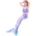 thumbnail image 3 of 5Pcs Girls Swimsuit Mermaid Tails for Swimming Princess Bikini Bathing Suit Set Can Add Monofin 4T 6T 8T 10T 12T High quality, 3 of 5