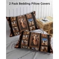 thumbnail image 2 of Desert Camels Pillow Cases Standard Size Set of 2 - Microfiber Bed Throw Pillow Covers, Brown Wildlife Farmhouse Animals Rustic Decorative Lumbar Pillow Cover with Envelope Closure for Sofa 20"x26", 2 of 6