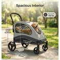 thumbnail image 2 of Extra Large Dog Stroller, Steel Pipe Dog Cart & Dog Push Cart with Wheels, Brakes and Shock Absorption, Foldable Dog Stroller with Adjustable & Removable Handle for Large Pets, Black, 2 of 8