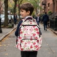 thumbnail image 5 of FKELYI Pink Axolotl Cherry Blossom Print Kids Backpack with Multi-Pockets 17 Inch Schoolbag Casual Daypack Travel Rucksack Knapsack for Girls School Bookbag, 5 of 7
