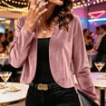thumbnail image 6 of Gamivast Velvet Bolero Shrugs for Women Open Front Long Sleeve Cropped Cardigan Elegant Dress Cover Up Lightweight Vintage Tops for Evening Party Wedding Guest, 6 of 6