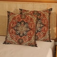 thumbnail image 2 of Boho Pillow Covers 20x20 Inch 2 Pcs Vintage Burnt Orange Carpet Pattern Ethnic Decor Throw Pillows Retro Antique Outdoor Farmhouse Decoration Pillowcase Linen Cushion Cover for Couch Sofa Bed, 2 of 6