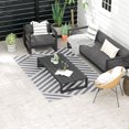 thumbnail image 1 of Reversible Outdoor RV Rug, 6' x 9' Patio Floor Mat, Grey and Cream, 1 of 10