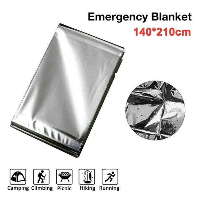 Pompotops Home Spare Silver First Aid Insulation Blanket Waterproof Sunscreen Lifesaving Emergency Blanket 1PC Clearance