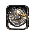 thumbnail image 2 of Homellea Black Rechargeable Desk Fan, Portable Square Personal Fan with LED Night Light and Adjustable Stand for Office, Bedroom, Dorm, Vanity, Table and Summer Travel, 2 of 8