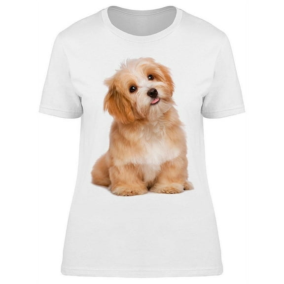 A Cute Havanese Puppy T-Shirt Women -Image by Shutterstock, Female Medium