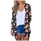 thumbnail image 2 of Pntutb Moda para mujer Abrigo con estampado navideño Cárdigan de manga larga con bolsillo Blusa informal suelta tops Liquidación Pntutb Pntutb-2269, 2 of 6