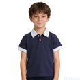 thumbnail image 2 of Fozruso Boys Summer Short Sleeve Collared Shirt Casual Comfortable Uniform Shirts for Kids Back to School Wear, 2 of 6
