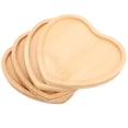 thumbnail image 2 of Miangastore 4pcs Reusable Coasters Heart Shape Coasters Wood Cup Pads Rustic Style Wood Coasters, 2 of 9