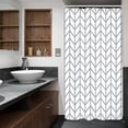 thumbnail image 4 of Stall Small Shower Curtain Half Size 36x72 Inch White Grey Bold Thick Lines Striped Herringbone Single Narrow Tiny Geometric Chevron Dorm Decor Fabric Bathroom Set Polyester Waterproof, 4 of 6