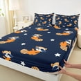 thumbnail image 3 of Manfei Teens Cartoon Raccoon Full Size Sheets for Teen, Galaxy Stars Print Bed Sheets, Kawaii Animal Sheet Sets, Lightweight Room Decor, 4pcs, 3 of 7
