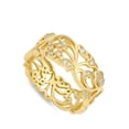 thumbnail image 4 of CHOOSE YOUR COLOR Yellow Gold-Tone Filigree White CZ Wide Ring 925 Sterling Silver Band Female Size 10, 4 of 4