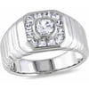 Men's 1-1/8 Carat T.G.W. Created White Sapphire Sterling Silver Ring