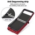 thumbnail image 4 of For Motorola Razr 40 PU Leather Case, Stylish Crossbody Strap Wristband Card Slots Magnetic Snap RFID Blocking Drop Protective Rugged Case for Motorola Razr 40, Red, 4 of 7