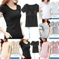 thumbnail image 5 of Ladies Short Sleeve Tops With Built In Bra Women Push Up Padded Layer T Shirt, 5 of 7