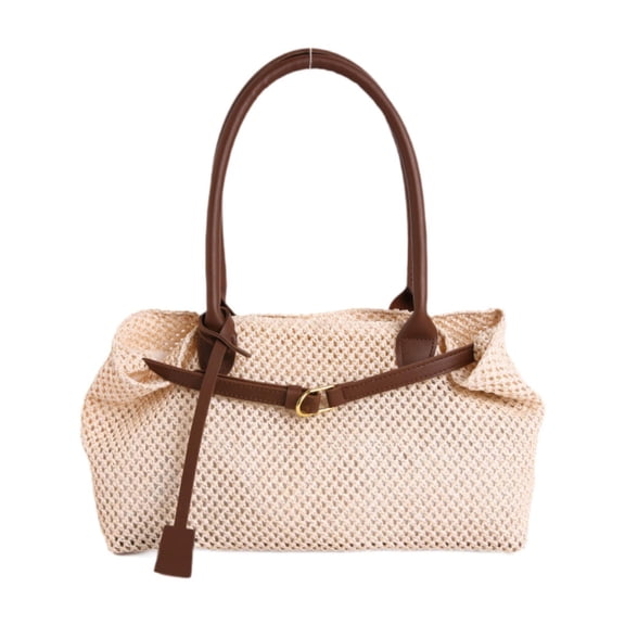 Dickly Tote Bag Casual Large Capacity Satchel Trendy Classic Beach Bag for Party Spring White