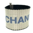 thumbnail image 1 of Pre-Owned CHANEL Logo 99s Vintage Nylon Bracelet for Women, Silver and Blue (Good), 1 of 14