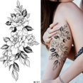 thumbnail image 3 of Pegatinas de tatuajes temporales de flor de Rosa, tatuajes de flor para cuerpo, pierna, brazos, cuello, espalda, piel de flor extraíble, 3 of 4