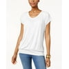 JM Collection Women's Blouson T-Shirt White Size Medium