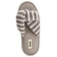 thumbnail image 3 of Floopi Women's Open Toe Memory Foam Criss Cross Soft Velour Slipper, 3 of 4