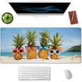 thumbnail image 3 of Extended Gaming Mouse Pad (35.4x15.7 in), Large Stable Rubber Base Mousepad with Stitched Edges, Keyboard Mouse Mat Desk Pad for Work, Game, Office, Home - Funny Pineapples, 3 of 6