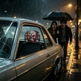 thumbnail image 2 of Halloween Mechanical Demon Skull Car Headrest Covers, 2‑Pack Creepy Robot‑Style Skeleton Face Print Vehicle Seat Head Rest Protector for Car Interior Halloween Decor, 2 of 5