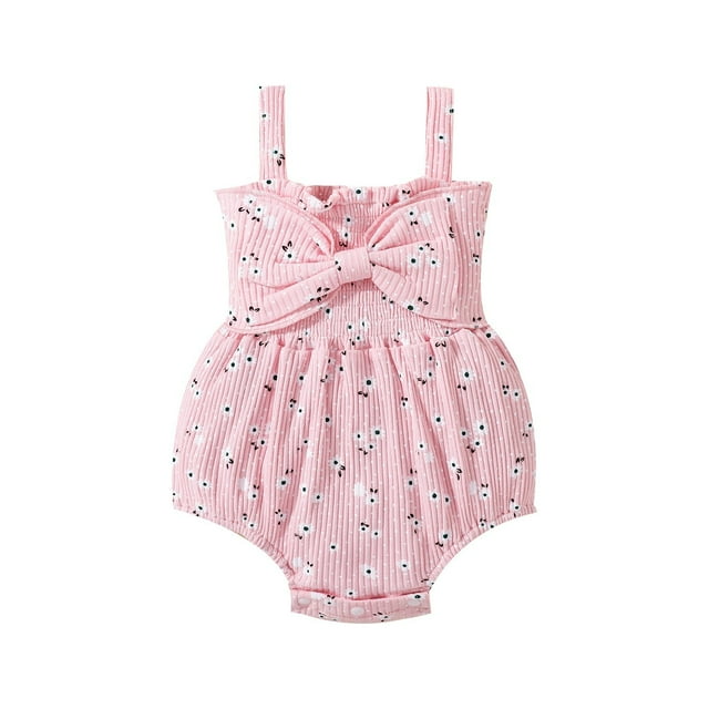 Gibobby Mameluco para niña Sling Bag de verano, ropa para gatear, estampado Floral, Baby Baby Sling Onesie para niños de 0 a 24 meses(Rosa, 18-24 Meses)