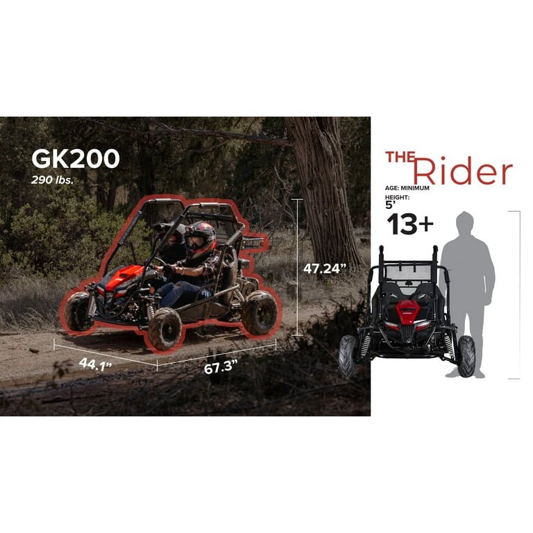 Coleman PowerSports, Gas Powered Go-Kart, GK200, Two-Seater Off