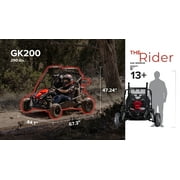 Coleman Powersports GK200 196cc Gas Powered Go-Kart, Two-Seater Off-Road Vehicle Up to 23 MPH, Rugged Suspension, Pull-Start Engine, Ages 13+, Red