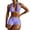 Purple, variant on Yuanlook Women Bikini Set of 2Pcs Plunge Neck Swimsuit Slimming Halter Swimwear Bathing Suits for Summer Beach Vacation - Purple - S
