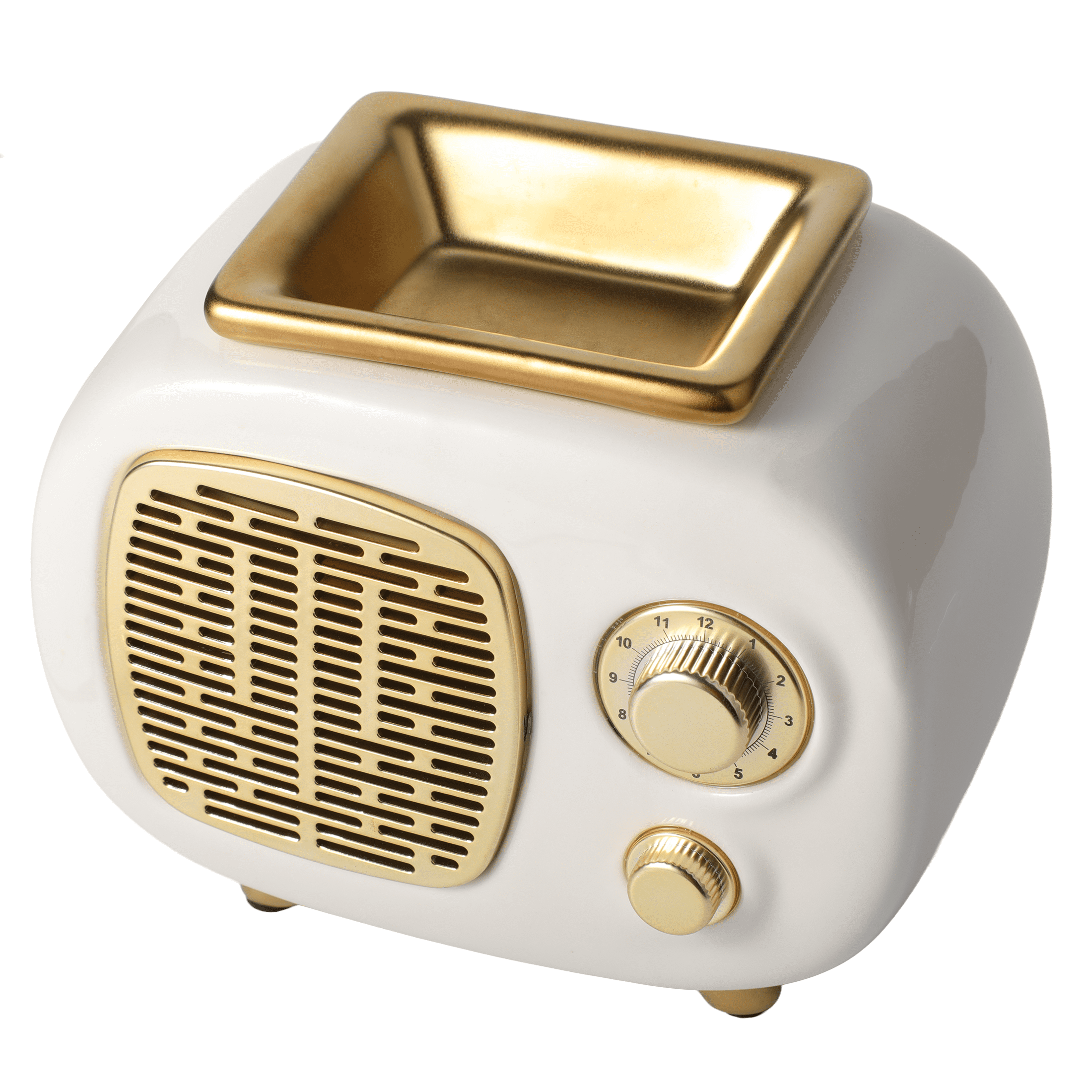 Better Homes & Gardens Ceramic Electric Plug-In Wax Melt Warmer, Vintage Radio Style, White