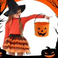 thumbnail image 5 of RKSTN Halloween Felt Storage Bucket Orange (Mouth Slightly P Bit), 5 of 5