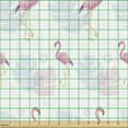 thumbnail image 2 of Ambesonne Hawaiian Fabric by the Yard Upholstery, Flamingos and Leaves Art, 5 Yards, White Pastel Purple and Pink, 2 of 5